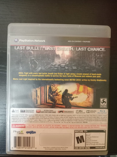 Metro Last Light - Fisico - Usado - Ps3 (Usado)