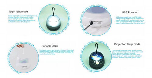 Luz De Noche Multifuncional Estrella Proyector Lámpara