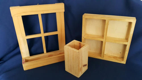 Lote Articulos Para Manualidades En Madera Ventana