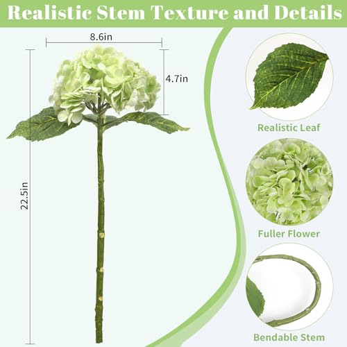 Flores Artificiales De Hortensia Kmise, 22 Real Touch, Hort