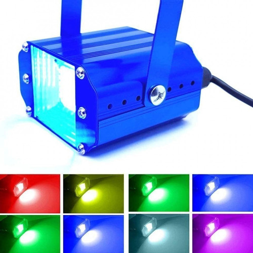 Mini Strobo Iluminação Led Rgb Efeito Flash Estroboscópico