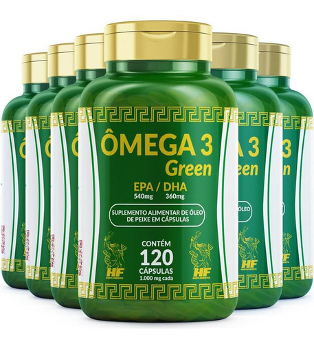 Kit 6 Omega 3 Oleo  Peixe 1000mg 120 Cápsulas  Imunida