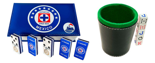 Domino Profesional Cruz Azul + Cubilete Liso + Dados Poker