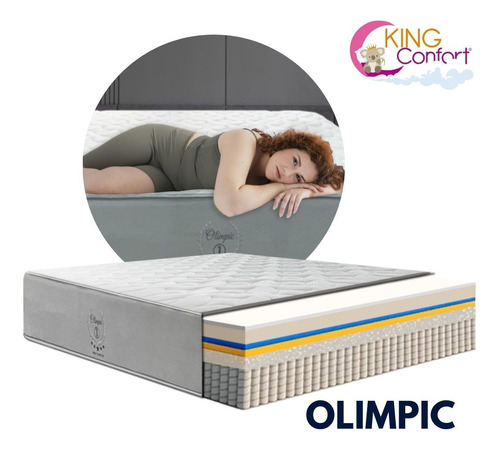 Colchón Matrimonial Hibrido Memory Foam Ergonómico Premium Blanco