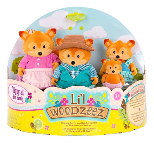 Lil Woodzeez 6483 Set Familia De Zorros X4 Figuras Animales