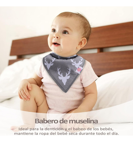 8 Baberos Ajustables De Algodón Para Bebés Suaves Y Absorb