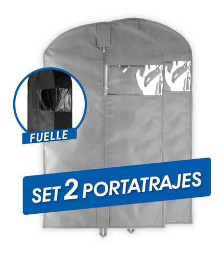 Set De 2 Porta Trajes De 60x12x100 T F Funda Protectora Ropa