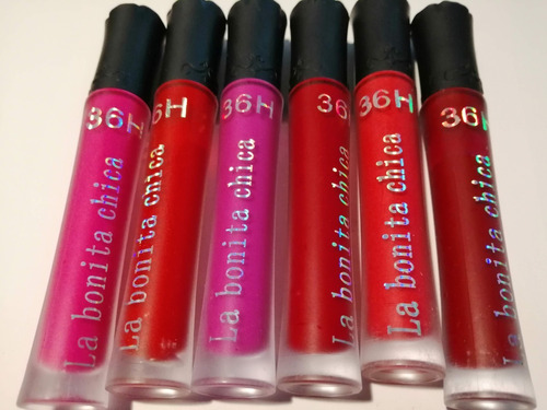 Lip Gloss Mate Bonita Chica 36h, 6 Pz