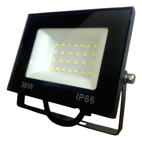 Refletor Led 30w Holofote Branco Frio 127/220V A Prova Dagua Carcaça Preto Luz Branco-frio 127/220v