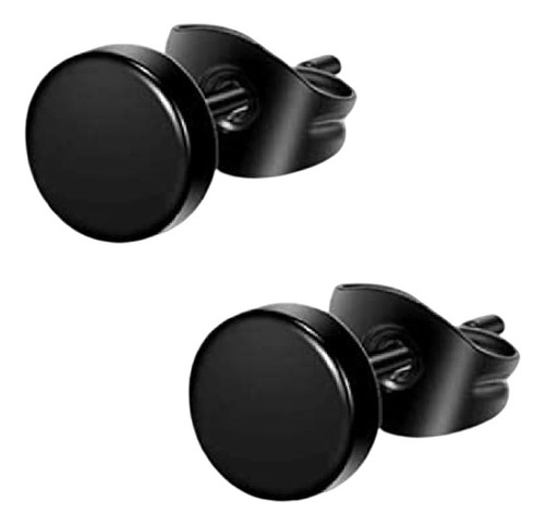 Arete Perforación Oreja Simulador Disco Negro Hombre Unisex