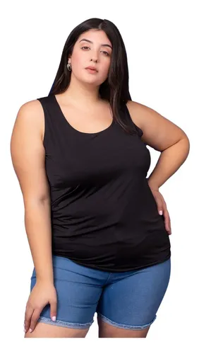 Musculosa B sica De Mujer Seda Fr a Talles Grandes