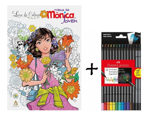 Livro De Colorir Turma Da Mônica Jovem + 12 Lápis De Cor