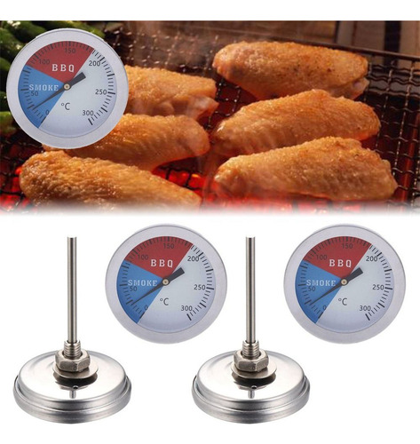 Medidor De Temperatura Bbq Smoker Grill Thermometer Em Aço I