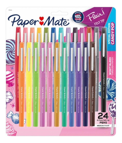 Paper Mate Flair Candy Pop Lápices Marcadores 24 Colores