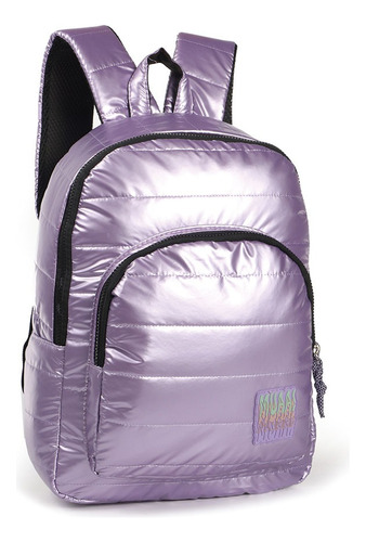 Mochila Mujer Muaa Puffer Bolsillo Frontal Acolchada Colores