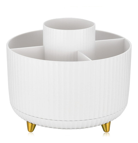 Organizador De Cosméticos Giratorio De Plástico Blanco
