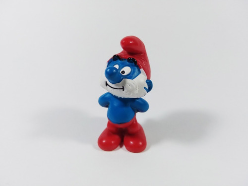 Figura Schleich Los Pitufos Papa Pitufo Color Azul Con Rojo (Usado)