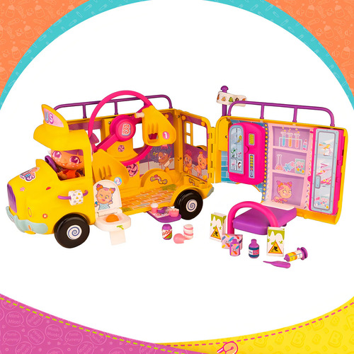 Playset Para Muñecas Y Muñecos Famosa The Bellies The Mini Bellies Autobús Divertido Mini Bonnie Color Fun Bus / Set Con Muñeca / +20 Accesorios