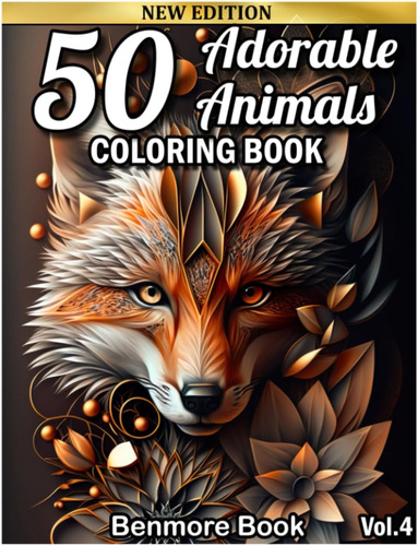 Libro: 50 Adorable Animals Coloring Book: An Adult Coloring 