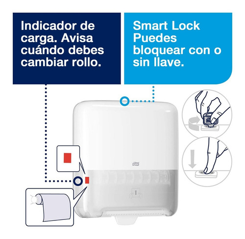 Dispensador Toalla En Rollo Autocorte Tork + Carga Gratis