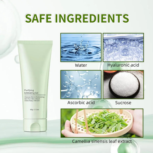 Gel Exfoliante Purificante, Limpiador Exfoliante Facial, (2)
