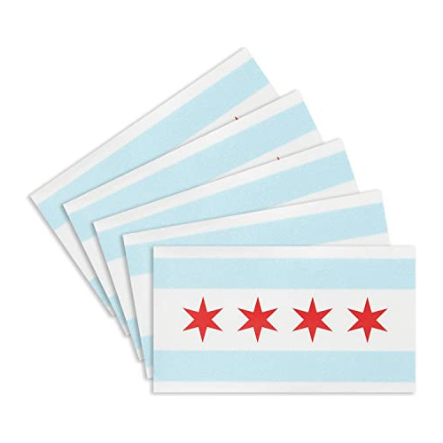 5 Pegatinas De La Bandera De Chicago Pegatinas De Vinilo Ref