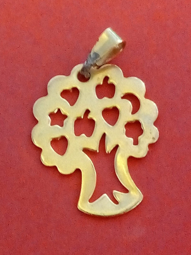 Dije Árbol De La Vida Plastico Dorado 1 Cm