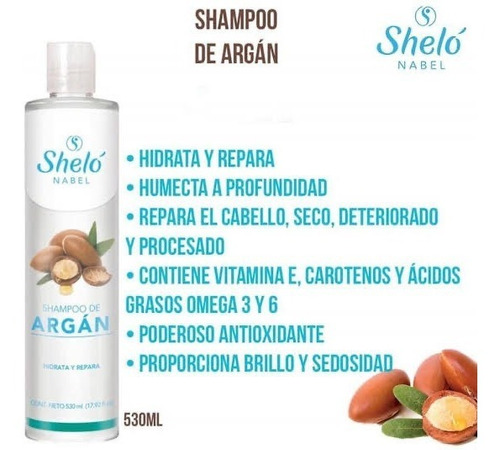 Shampoo Y Acondicionador Argán 1.06 L Sheló Nabel S627+s628
