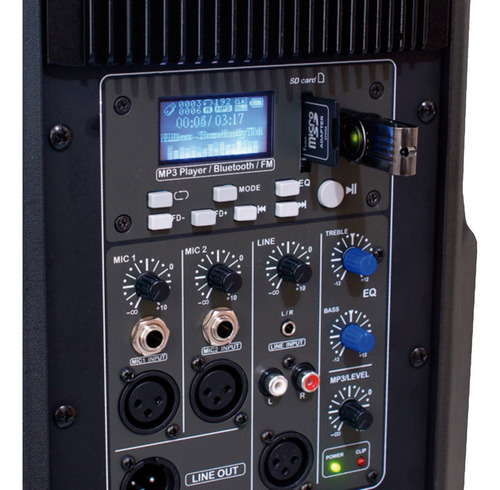 Alto-falante Staner SR-315A portátil com bluetooth preto 100V/240V