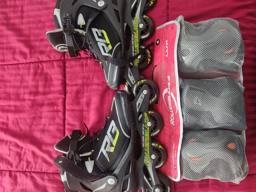 Imagen 5 de 7 de Patines En Linea Con Juego De Protección De Codos, Rodillas