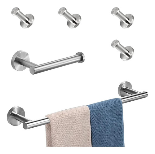 Set De Accesorios De Baño 24 Pul 5u Níquel Cepillado