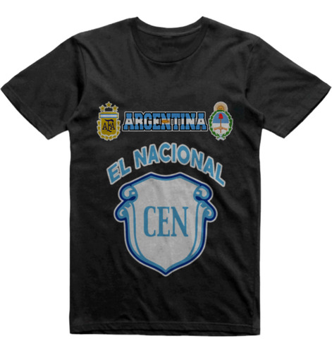 Remera Algodon Negra Club El Nacional Bahia Blanca