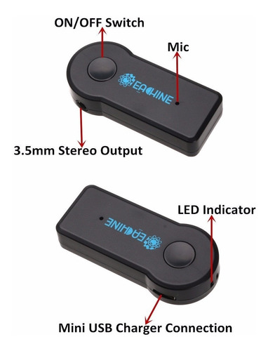Imagen 5 de 5 de Receptor Bluetooth 3.0 Handsfree Auto Equipo Radio Delivery!