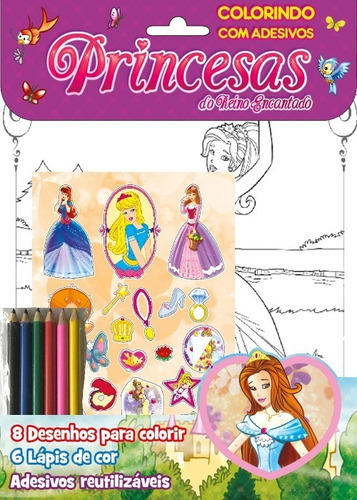 Livro: Princesas - Colorindo Com Adesivos, De Ibc - Instituto Brasileiro De Cultura Ltda. Série Indefinido, Vol. 2. On Line Editora, Capa Mole, Edição 2 Em Português, 2020