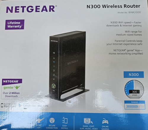 Router Inalámbrico Netgear N300- Wnr 2000 (sin Uso)