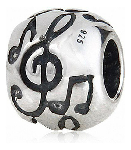 Charm Musical Nota Musical Plata 925 Clef Para Pulseras