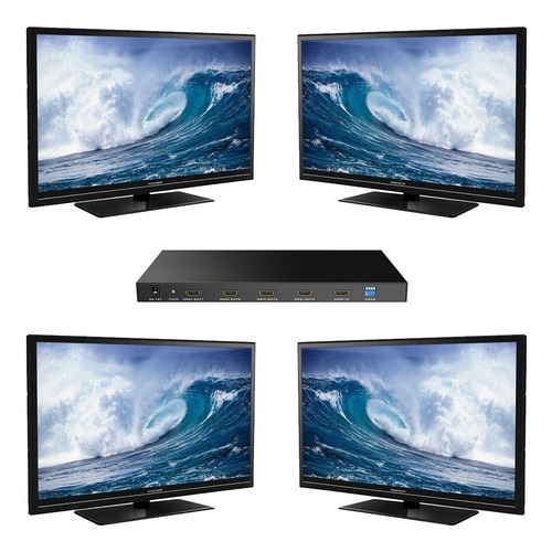 Imagen 4 de 8 de Controlador Video Wall 2x2 Hdmi Expande La Imagen En 4 Pantallas Para Restaurante, Bar, Plaza Comercial Etc.