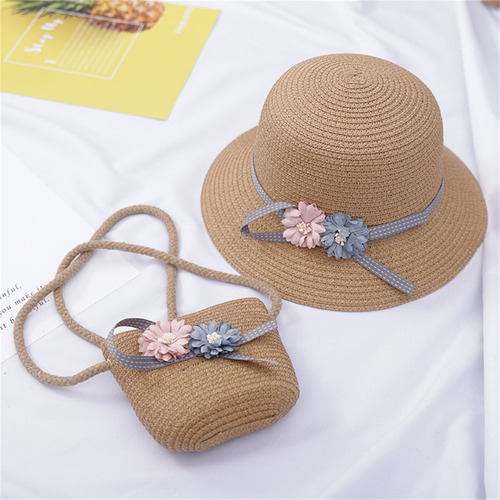 Set De Sombrero De Paja Y Bolsa De Mano Para Niñas