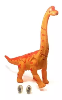 Dinossauro Grande Braquiossauro Som Luz Movimento Bota Ovos Cor Laranja