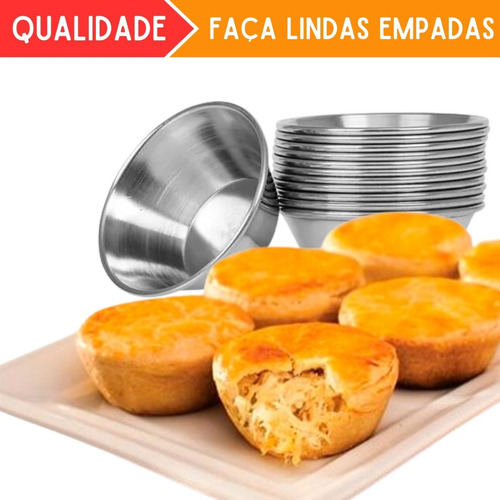 Kit 60 Forma De Empada N°00 Forminha Mini Empada Aço