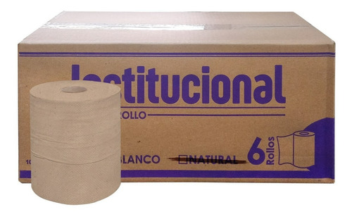 Institucional Toalla De Papel Café Caja C/6 Rollos 160 Mts