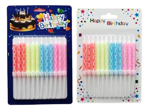 5 Velas Pasteleras Flama Colores Pastel Feliz Cumpleaños