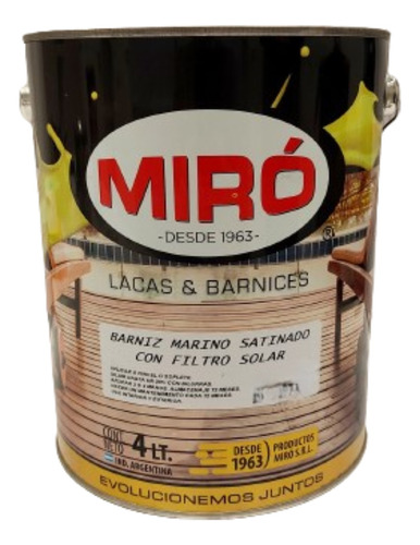 Barniz Miro Para Madera X 4 Lts.