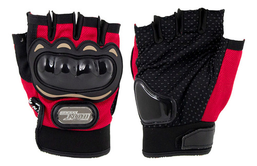 Guantes Motociclista 3/4 Iron Racing Cool Man Color Rojo Talla Xl