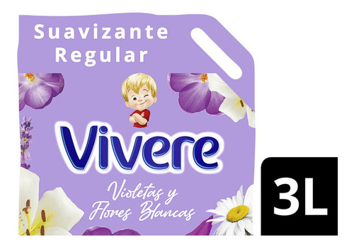 Suavizante Ropa Vivere Violetas Y Flores Blancas Repuesto 3l