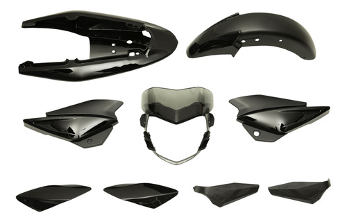 Kit De Plasticos Completo Bajaj Rouser 135 Negro Mtc