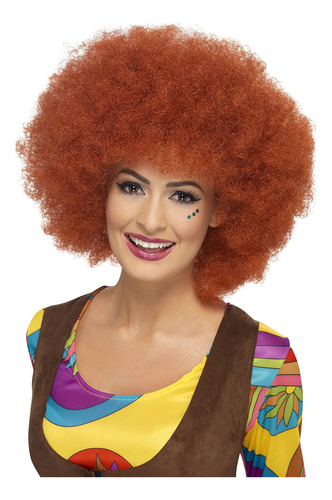 Smiffys 60s - Peluca Afro Para Mujer, Caoba, Talla Unica