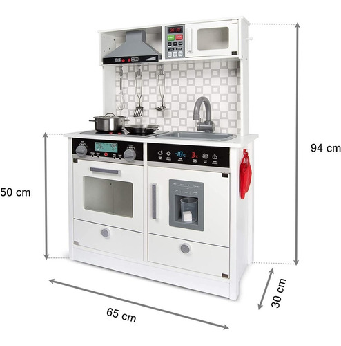 Imagen 2 de 8 de Cocina De Madera Con Luz Sonido Y Accesorios Para Niñas 94cm
