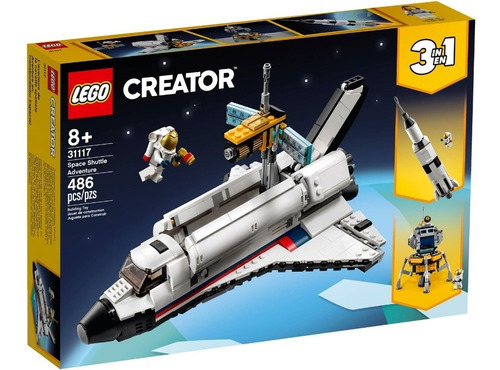 Imagem 1 de 10 de Lego Creator 3 Em 1 Aventura De Ônibus Espacial 486pçs 31117