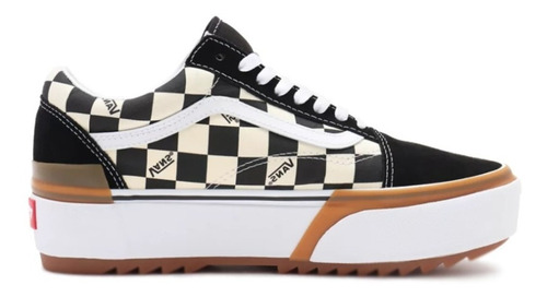 Tenis Vans Old Skool Checkerboard Stacked Mujer Skate Moda